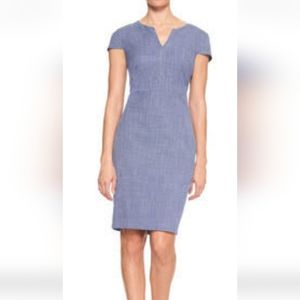 Banana Republic blue sheath bodycon midi office dress XS